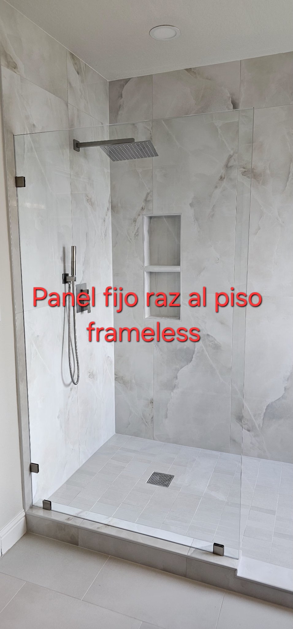 Panel fijo ras al piso frameless